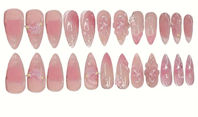 Pink Moonlight- 3D Luxury Nails - Image 3