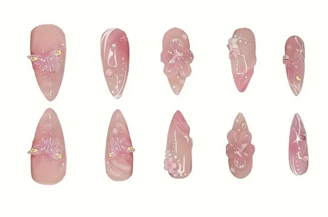 Pink Moonlight- 3D Luxury Nails - Image 2