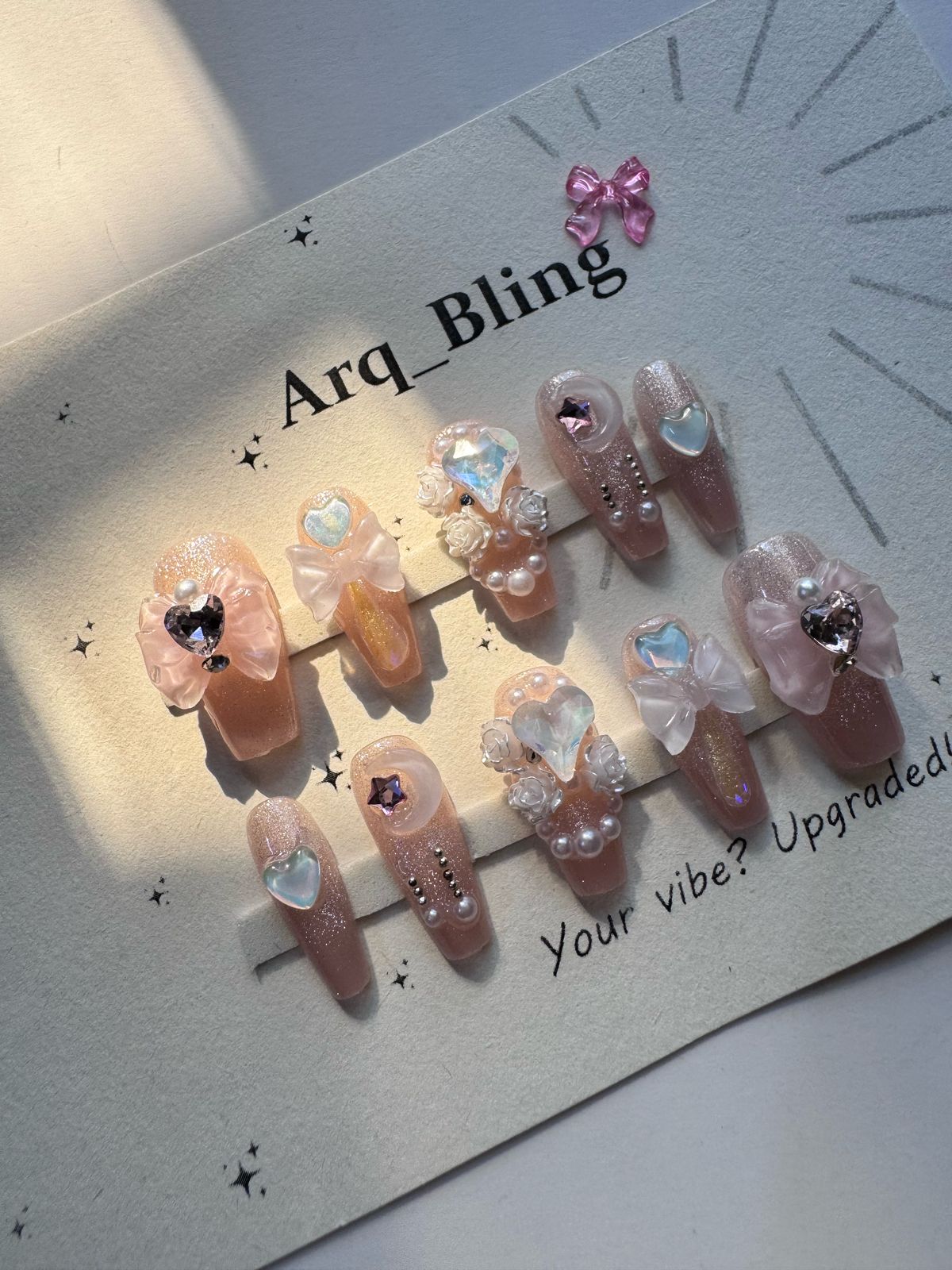 Crystal Bow Mermaid - 5D Luxury Nails - Image 7
