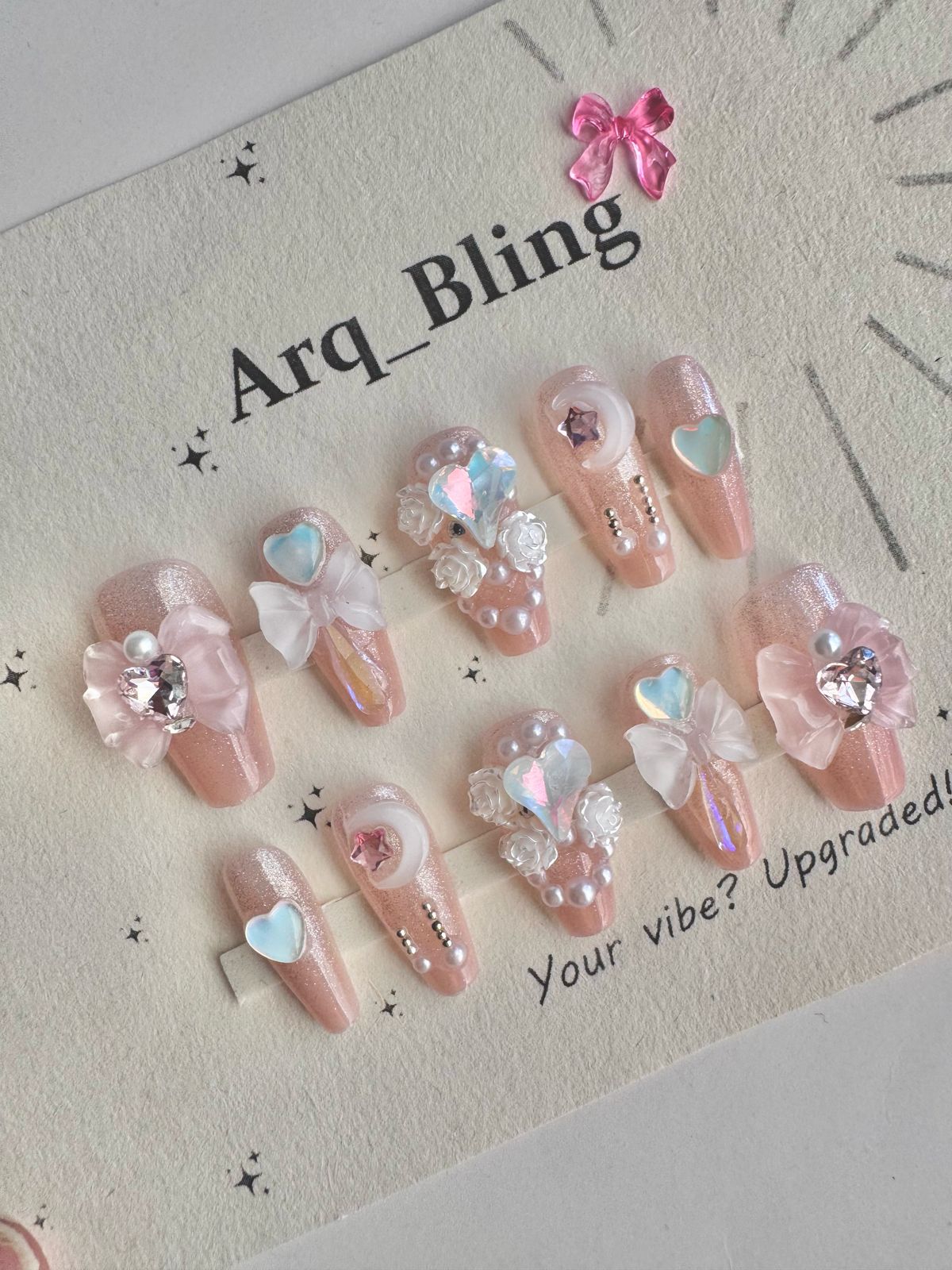 Crystal Bow Mermaid - 5D Luxury Nails - Image 9