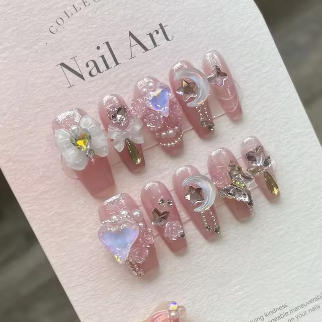 Crystal Bow Mermaid - 5D Luxury Nails - Image 5