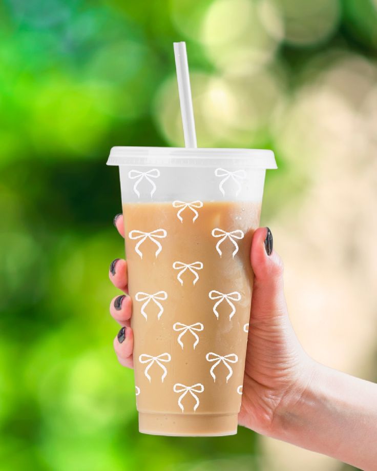 Pink bow tumbler | BPA free | with Lid Straw Reusable - Image 3